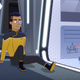 Ensigns Tendi, Rutherford, and an imprisoned Mariner hang out.